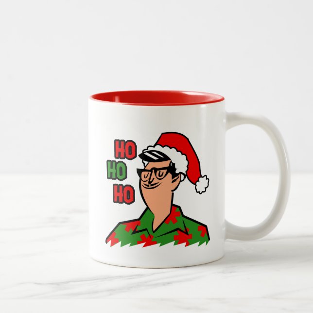 Retro Myrtle Beach Guy Christmas Two-Tone Coffee Mug (Right)