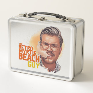 retro myrtle beach guy metal lunch box
