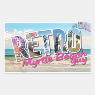 Retro Myrtle Beach Guy Rectangular Sticker