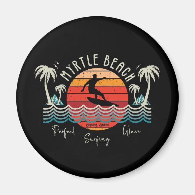 Retro Myrtle Beach Surfing  Magnet (Front)
