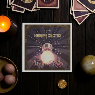 Retro Mystic Fortune Teller Crystal Ball Party Napkin