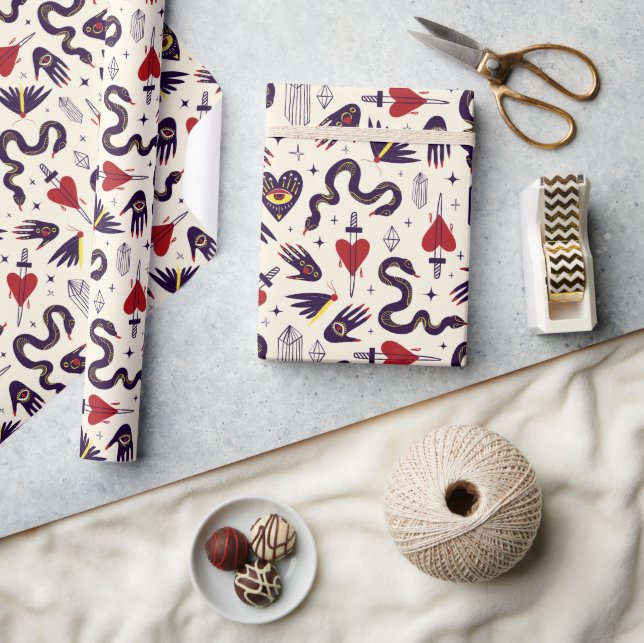 Retro Mystical Pattern Wrapping Paper (Crafts)