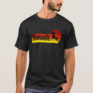 Retro Namaste French Bulldog Frenchie Meditation Y T-Shirt