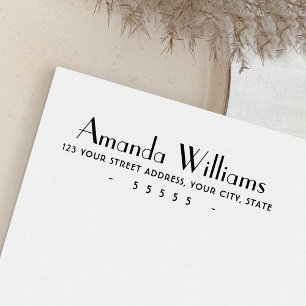 Retro name and return address self-inking stamp