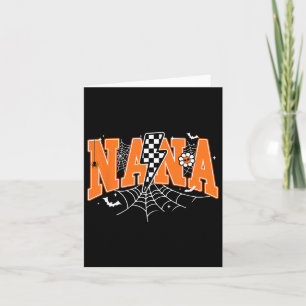 Retro Nana Lightning Bolt Halloween Spider Web Fal Card