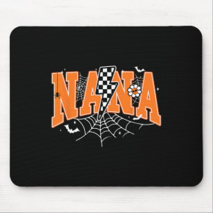 Retro Nana Lightning Bolt Halloween Spider Web Fal Mouse Mat