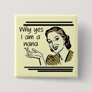 Retro Nana T-shirts and Gifts 15 Cm Square Badge