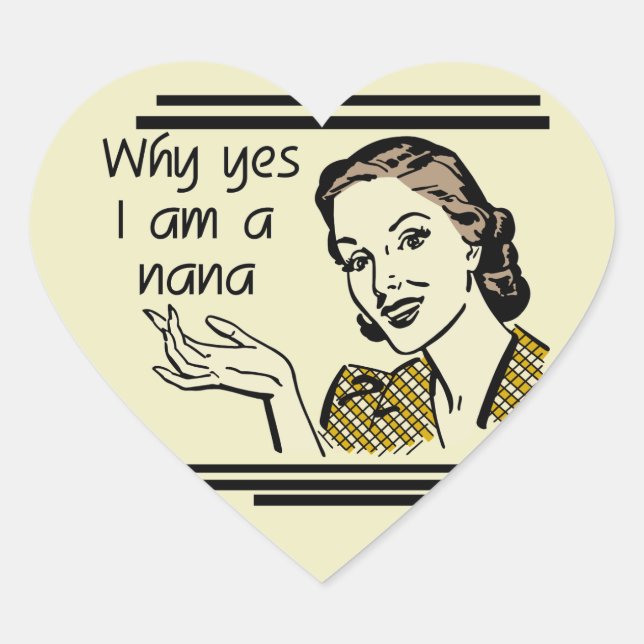 Retro Nana T-shirts and Gifts Heart Sticker (Front)