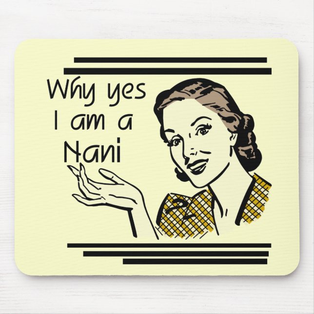 Retro Nani T-shirts and GIfts Mouse Mat (Front)