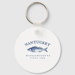 Retro Nantucket Machusetts Fishing Key Ring