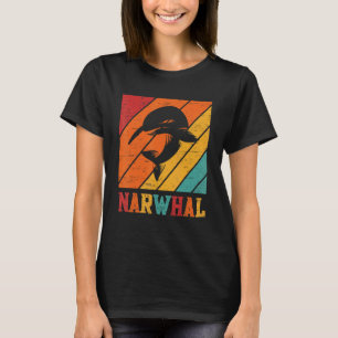 Retro Narwhal Unicorn Sea Fish Rainbow Kids Boy Gi T-Shirt