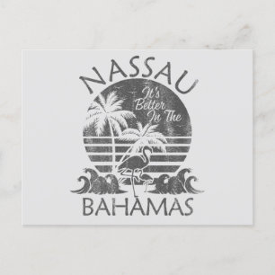 Retro Nassau Bahamas Postcard Vacation Cruise