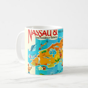 Retro Nassau Paradise Island Map Coffee Mug