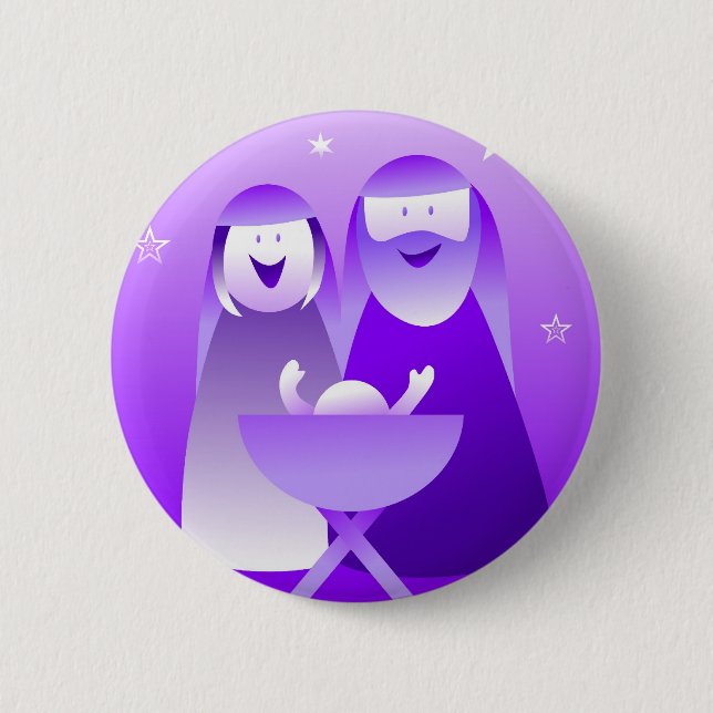 Retro Nativity 6 Cm Round Badge (Front)