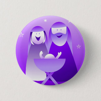 Retro Nativity 6 Cm Round Badge
