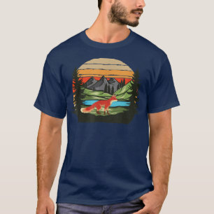 Retro Nature Forest Trees Mountains Wildlife Anima T-Shirt