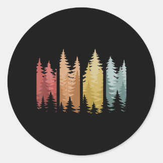 Retro Nature Trees Wildlife Vintage Forest Classic Round Sticker