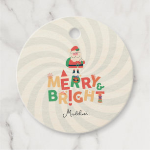 Retro naughty Santa Claus Favour Tags