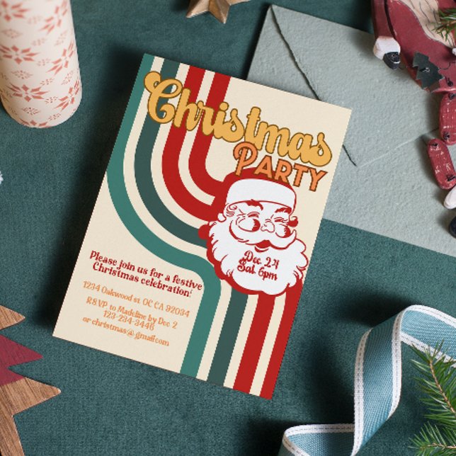 Retro naughty Santa Claus Invitation (Creator Uploaded)