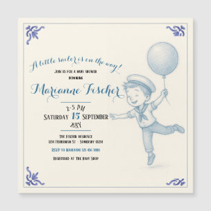 Retro Nautical Boy's Baby Shower Invitation