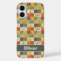 Retro Nautical Modern Anchor Pattern