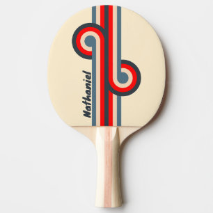 Retro Nautical Rainbow Loop with Name Ping Pong Paddle