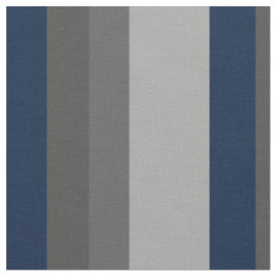 Retro Navy Gray Vertical Stripes Fabric