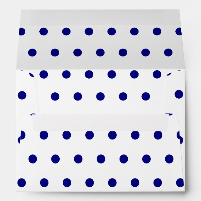 Retro Navy Polka Dot Envelopes (Back (Bottom))