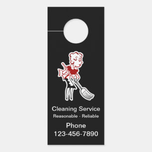 Retro Neighborhood Cleaning Service Advertising Door Hanger
