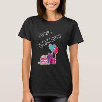 Retro Neon Bubble Text Happy Birthday
