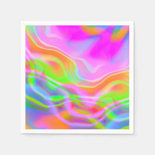 Retro neon colourful party vibe napkin