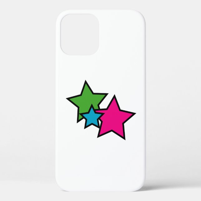 Retro Neon Colourful Stars Geometric Case-Mate iPhone Case (Back)