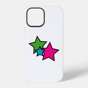Retro Neon Colourful Stars Geometric iPhone 12 Case