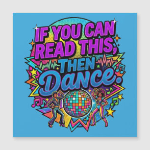 Retro Neon Disco Ball Dance Party Graphic Design