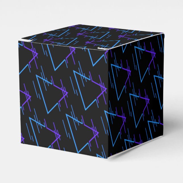 Retro Neon Geometric Pattern 2 Cube Favour Box (Front Side)