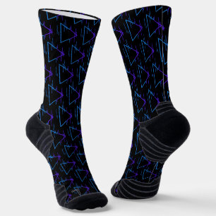 Retro Neon Geometric Pattern 2 Socks