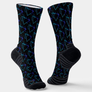 Retro Neon Geometric Pattern 3 Socks