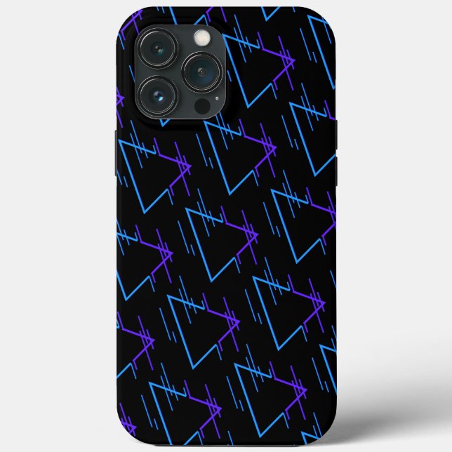 Retro Neon Geometric Pattern Case-Mate iPhone Case (Back)