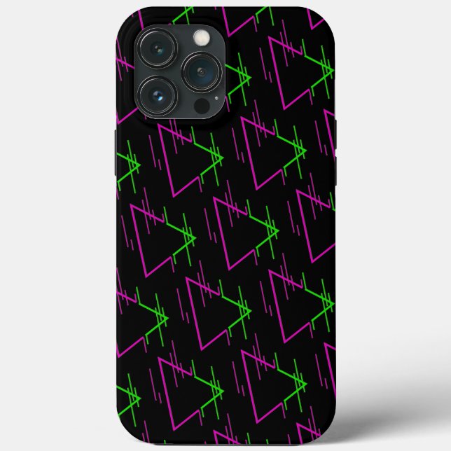 Retro Neon Geometric Pattern Case-Mate iPhone Case (Back)