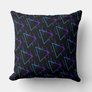 Retro Neon Geometric Pattern Cushion