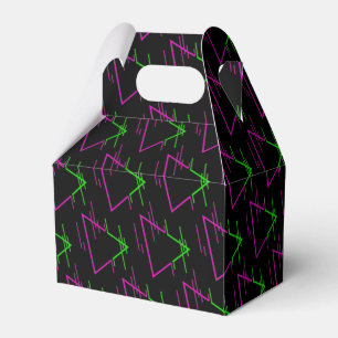 Retro Neon Geometric Pattern Gable Favour Box