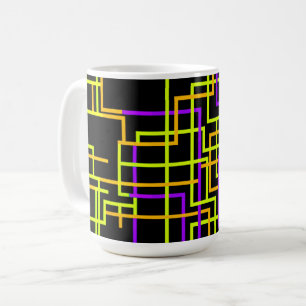 Retro Neon Grid Coffee Mug