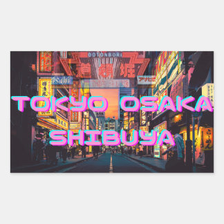 Retro Neon Japan – Tokyo Osaka Harajuku Rectangular Sticker