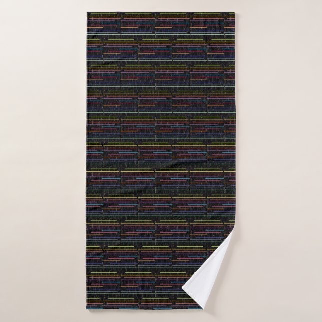Retro Neon Lines Retro Style Bath Towel (Bath Towel)