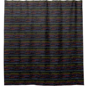 Retro Neon Lines Retro Style Shower Curtain