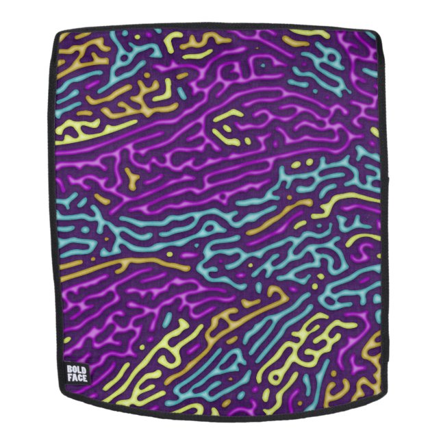 Retro Neon Maze Pattern – Arcade Aesthetic Backpack (Removable Face)