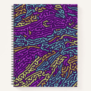 Retro Neon Maze Pattern – Arcade Aesthetic Notebook
