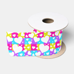 Retro Neon Queen of Hearts Birthday Party Gift Satin Ribbon