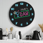 Retro Neon Sign Coffee Cafe Large Clock<br><div class="desc">Personalised Name Custom Retro Black Glowing Neon Sign Cocktail Bar Wall Clock by Printable Pretty. Perfect Clock for the Home Mini Bar,  or Man Cave and makes a great gift!</div>