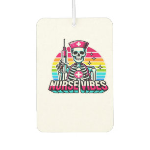 Retro Neon Skeleton Nurse � Funny Spooky Medical D Car Air Freshener